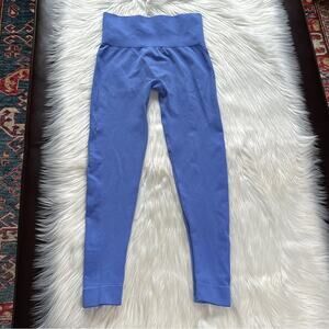 SET ACTIVE Blue Seamless Rib Leggings